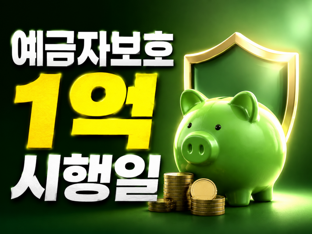 예금자보호한도 1억원 2026 시행일! 저축은행·새마을금고 분산 예치 실전 팁