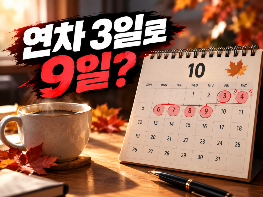 추석 지나면 10월 황금연휴, 연차 3일로 9일 쉬는 법