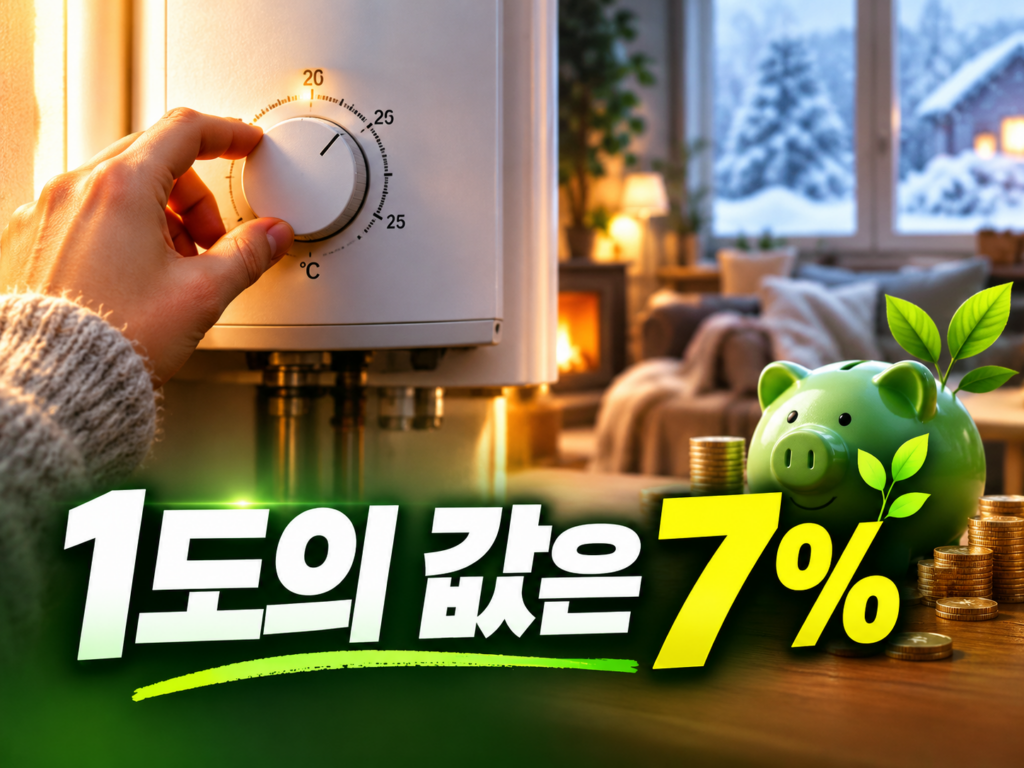 난방비 줄이는 보일러 설정 순서 — 1도 낮추면 7%, 외출