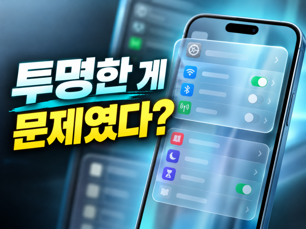 아이폰 iOS 26 리퀴드 글래스 어지러울 때 끄는 설정 4가